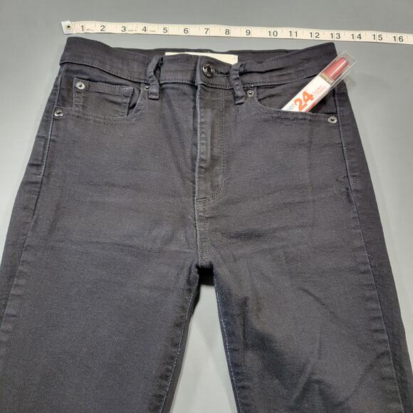Gap 1969 Black Skinny Jeans Stretch Y2K Classic Zip Cotton Denim Women's Size 26 - Picture 5 of 13